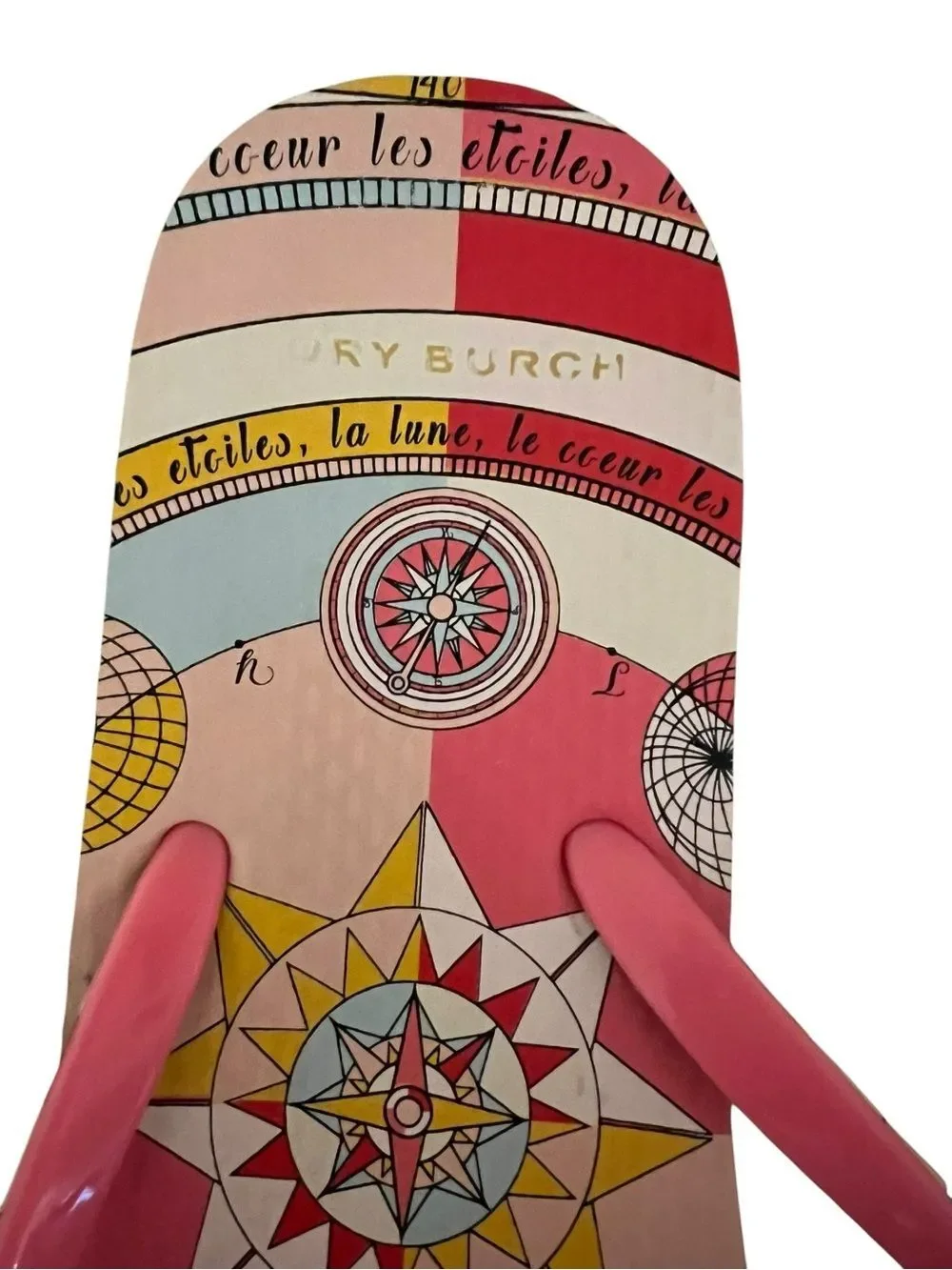Tory Burch Constellation Jelly Thong Flip Flops Pink US 11 Vacation Resort